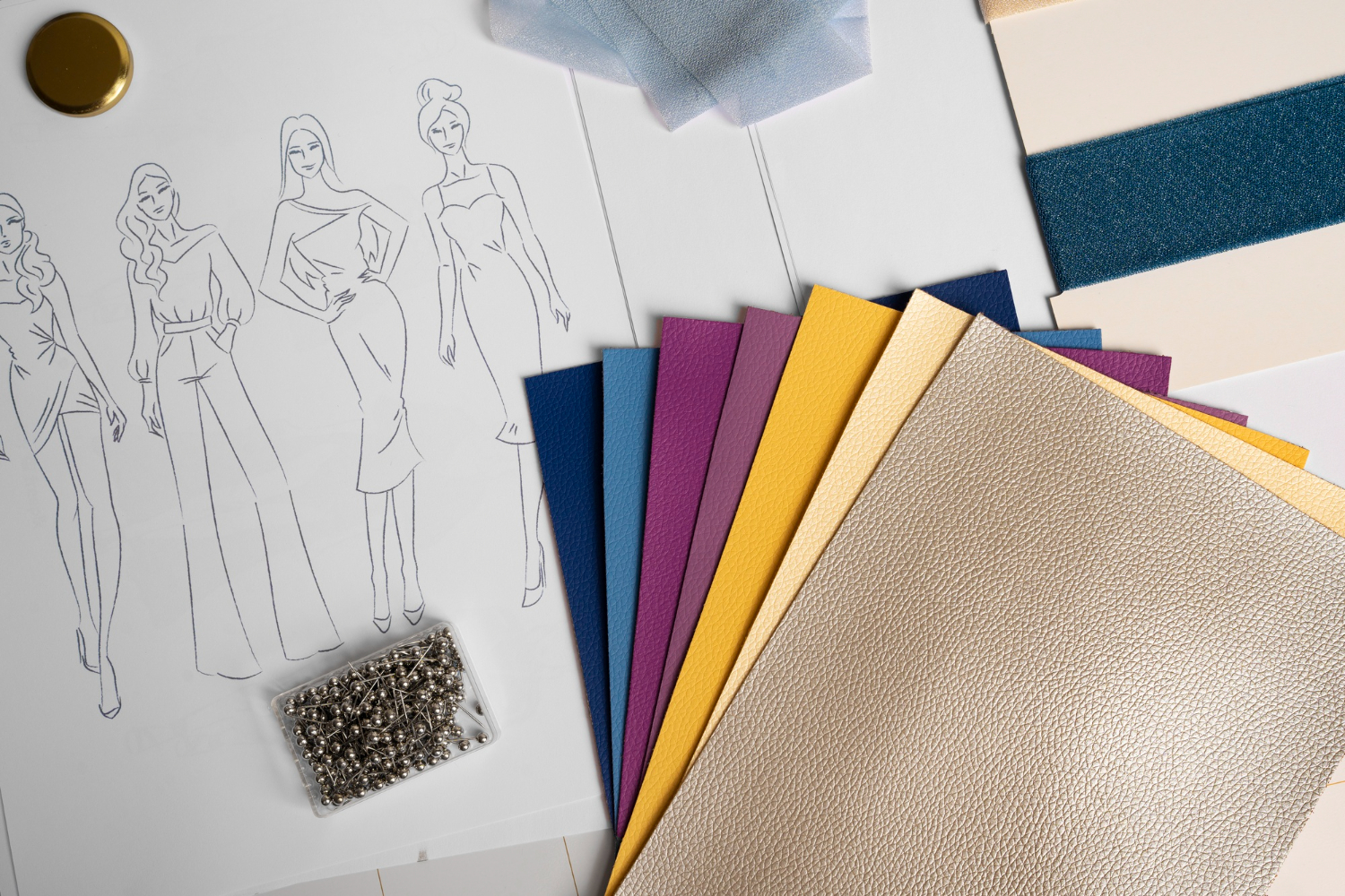 sketches and fabric
